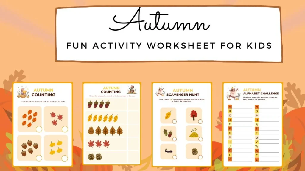 Autumn Activity Book Worksheet for Kids