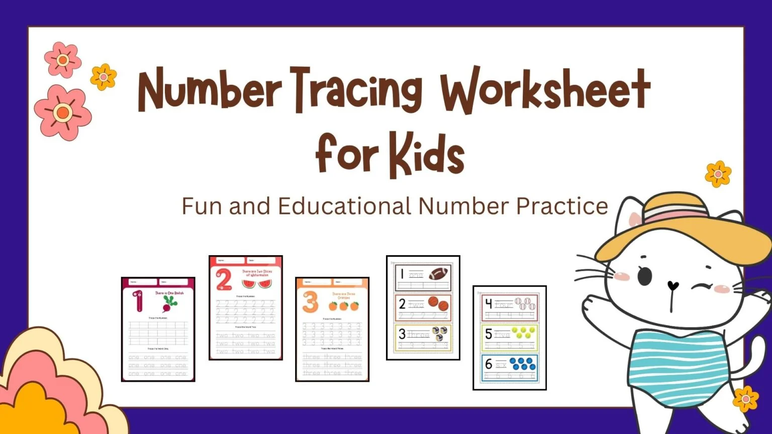 Fun and Educational Number Tracing Worksheets for Kids (16 Pages ...