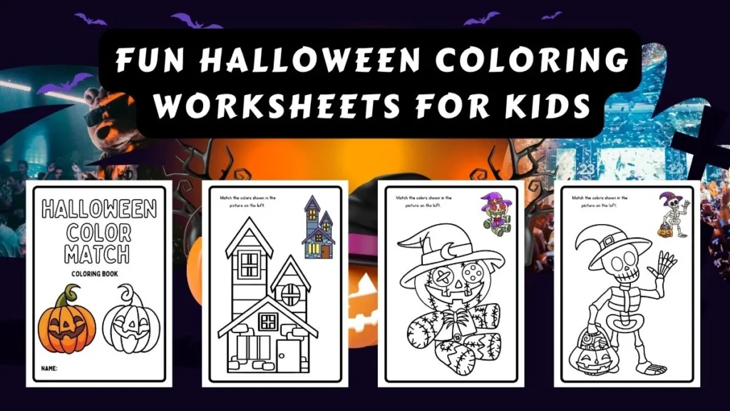 Free Fun Halloween Coloring Worksheets for kids