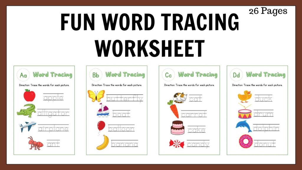 Improve Handwriting with Our Fun Word Tracing Worksheet